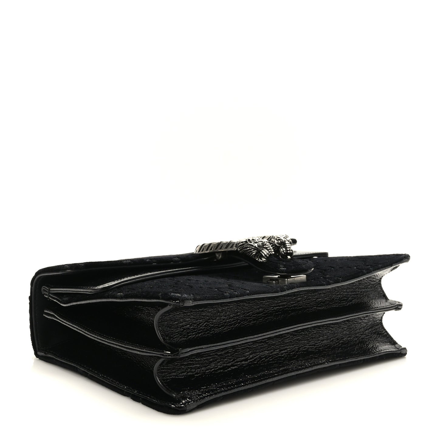 Velvet GG Monogram Small Dionysus Shoulder Bag Black