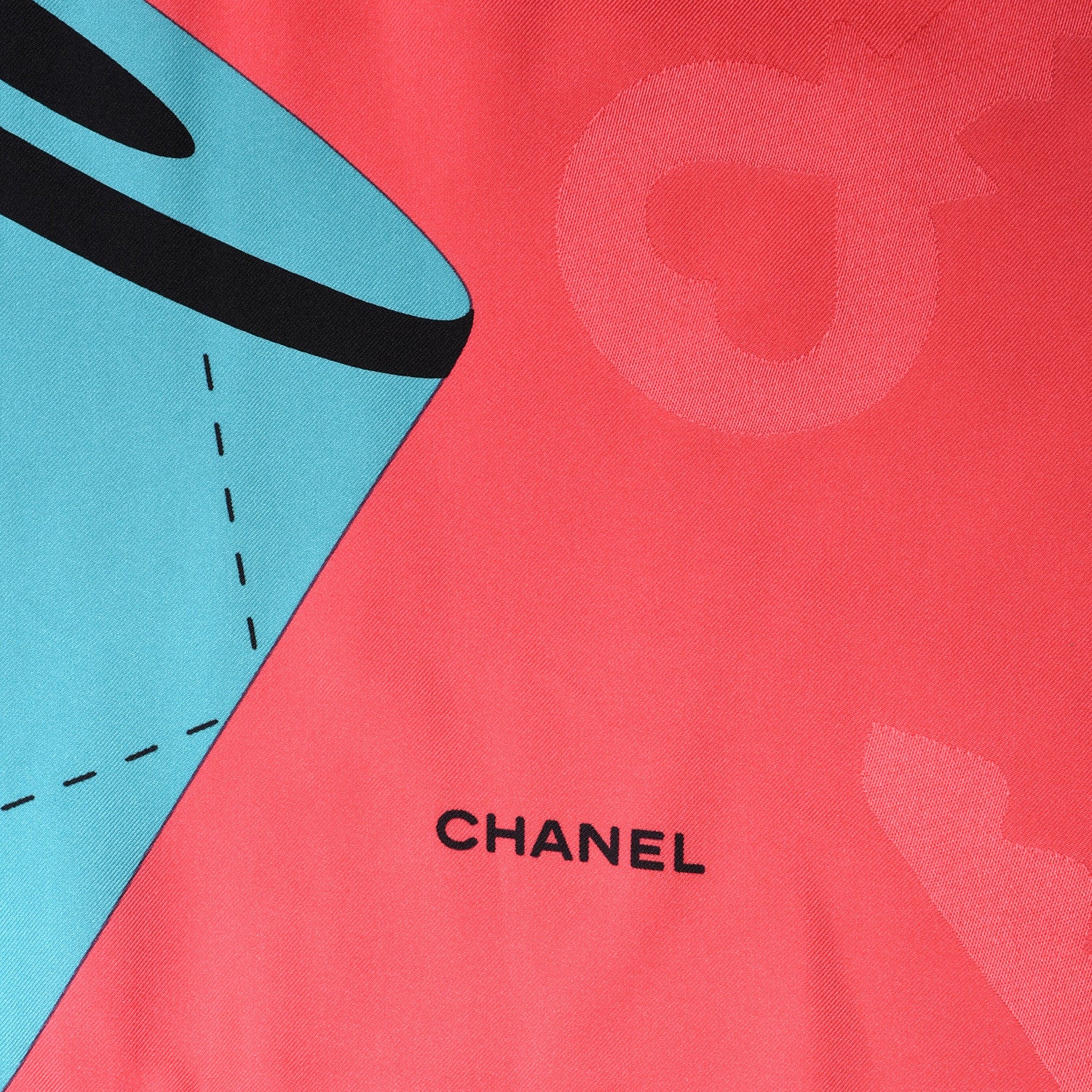 Chanel Silk CC Lock Square Scarf Dark Pink 3 of 6