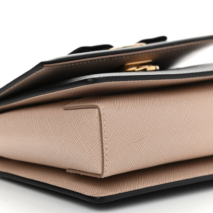 Salvatore Ferragamo Printed Calfskin Ginny Crossbody Bag Black Beige 8 of 9