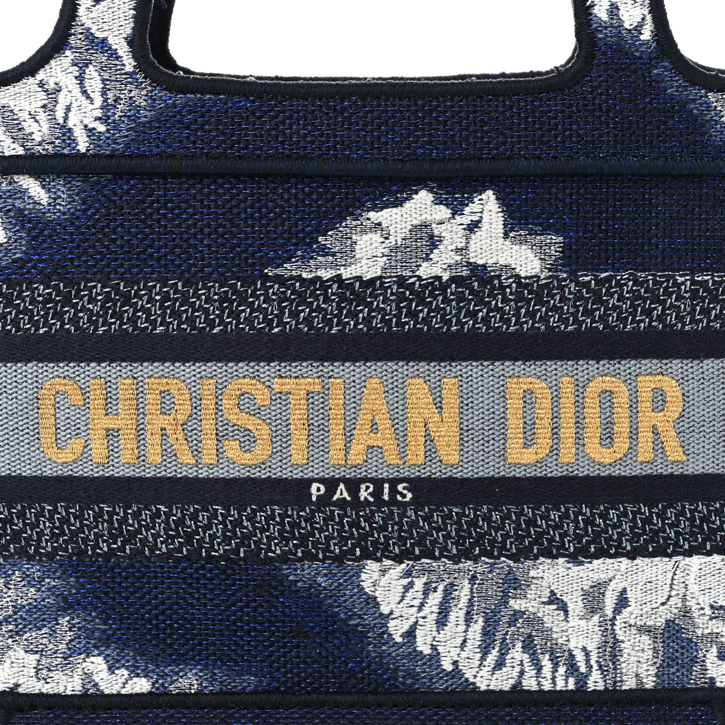 Canvas Embroidered Tie Dye Mini Book Tote Blue