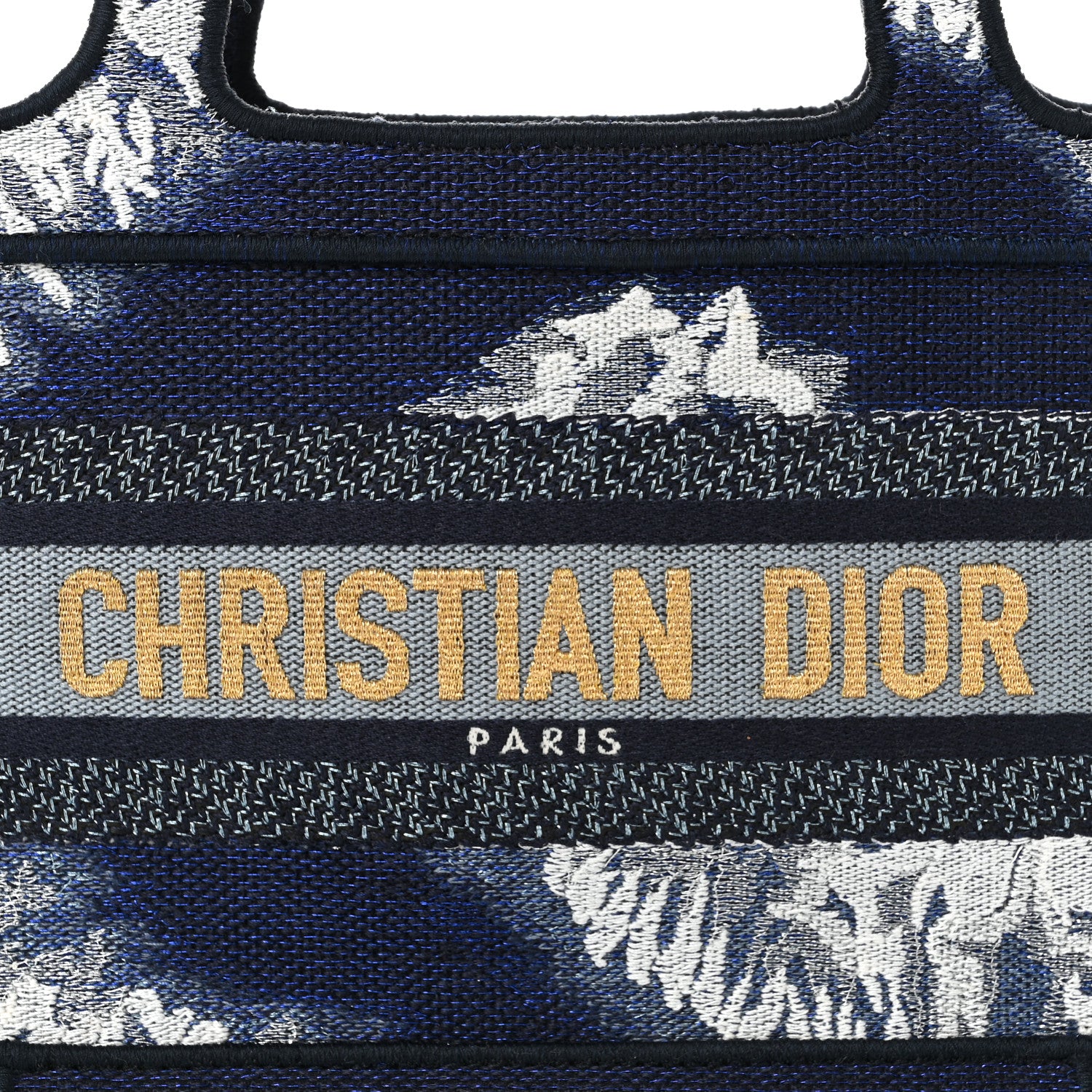 Christian Dior Canvas Embroidered Tie Dye Mini Book Tote Blue 8 of 11