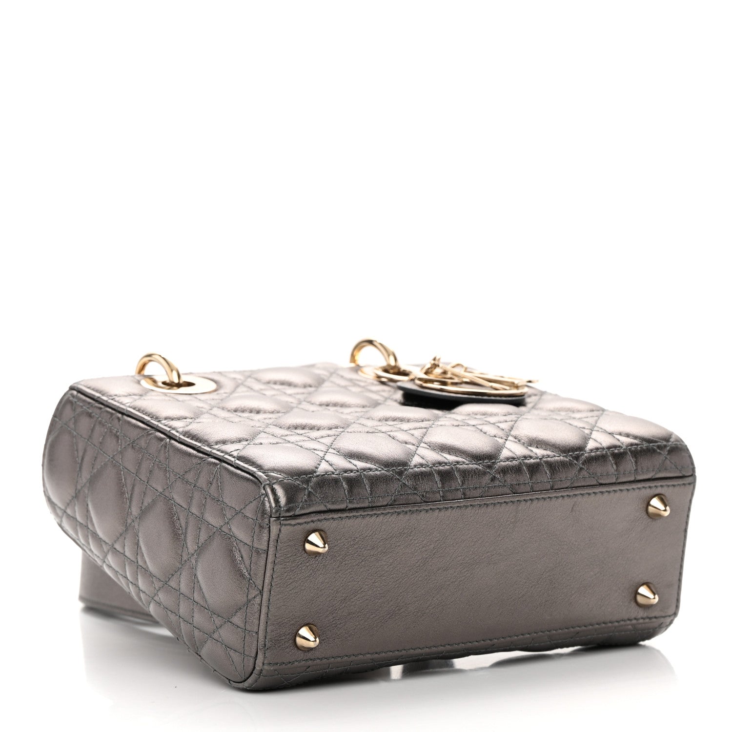 Christian Dior Lambskin Cannage Small My ABCDior Lady Dior Metallic Grey 4 of 20