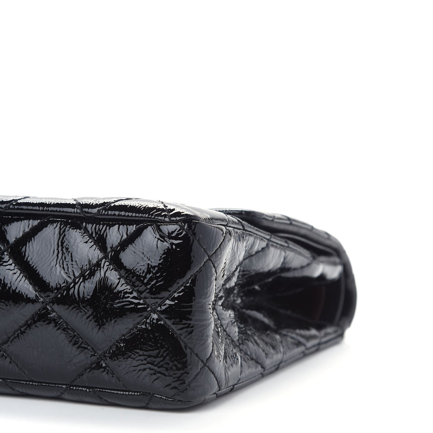 Distressed Patent Quilted 2.55 Reissue 226 Flap Black