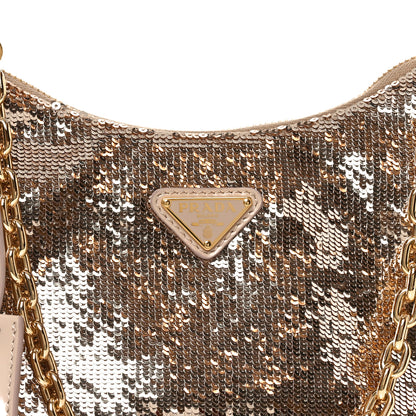 Prada Sequin Mini Re-Edition 2000 Shoulder Bag Cammeo 7 of 10