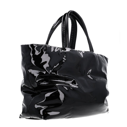 Saint Laurent Patent Wide Puffer Maxi Tote Black 2 of 9