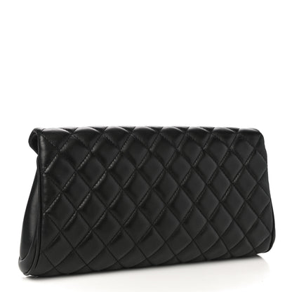 Chanel Lambskin Quilted Fold Up Again Clutch Black 3 of 10