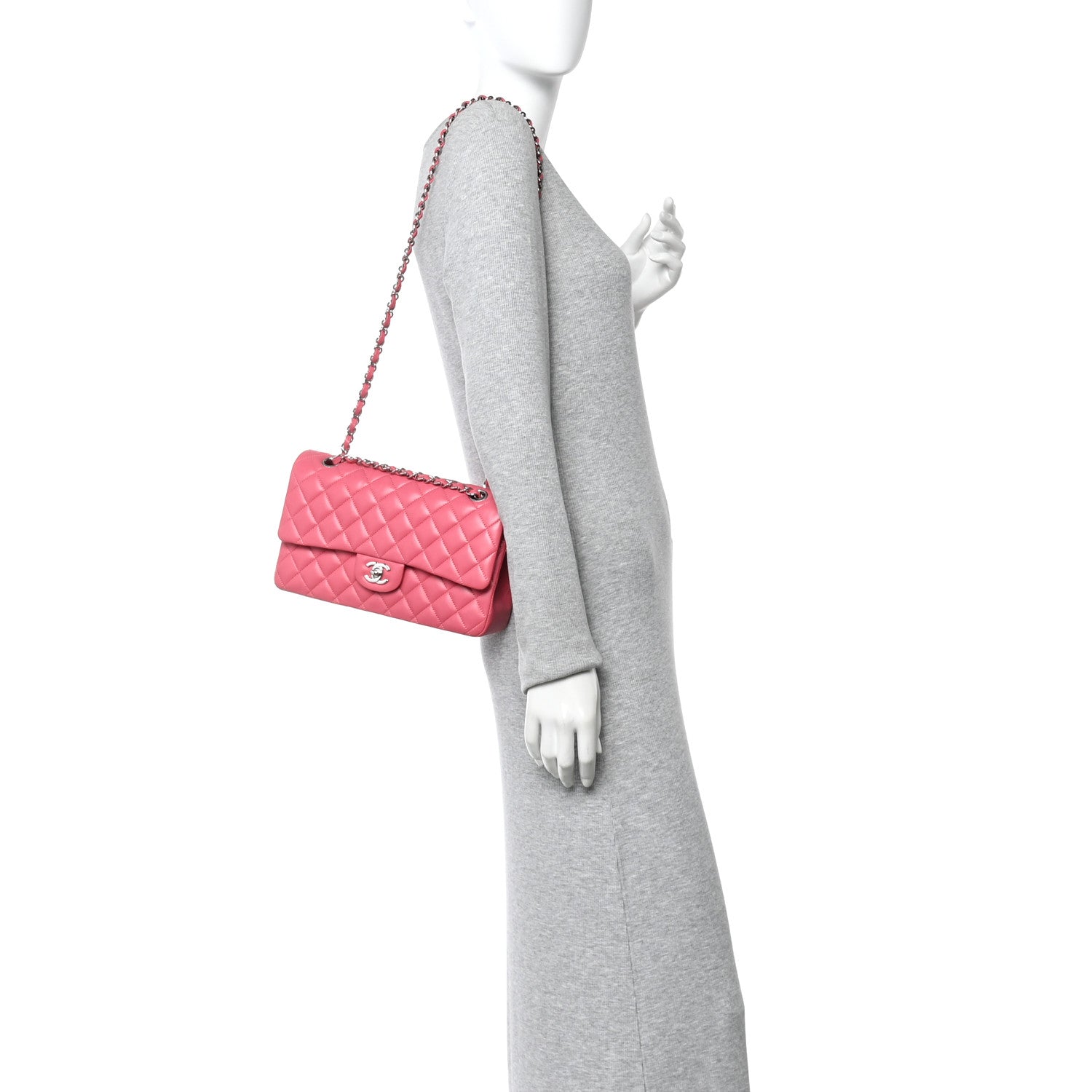 Chanel Lambskin Quilted Medium Double Flap Pink 2 of 11