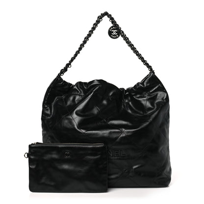 Chanel Shiny Calfskin Quilted Chanel 22 So Black 1 of 11