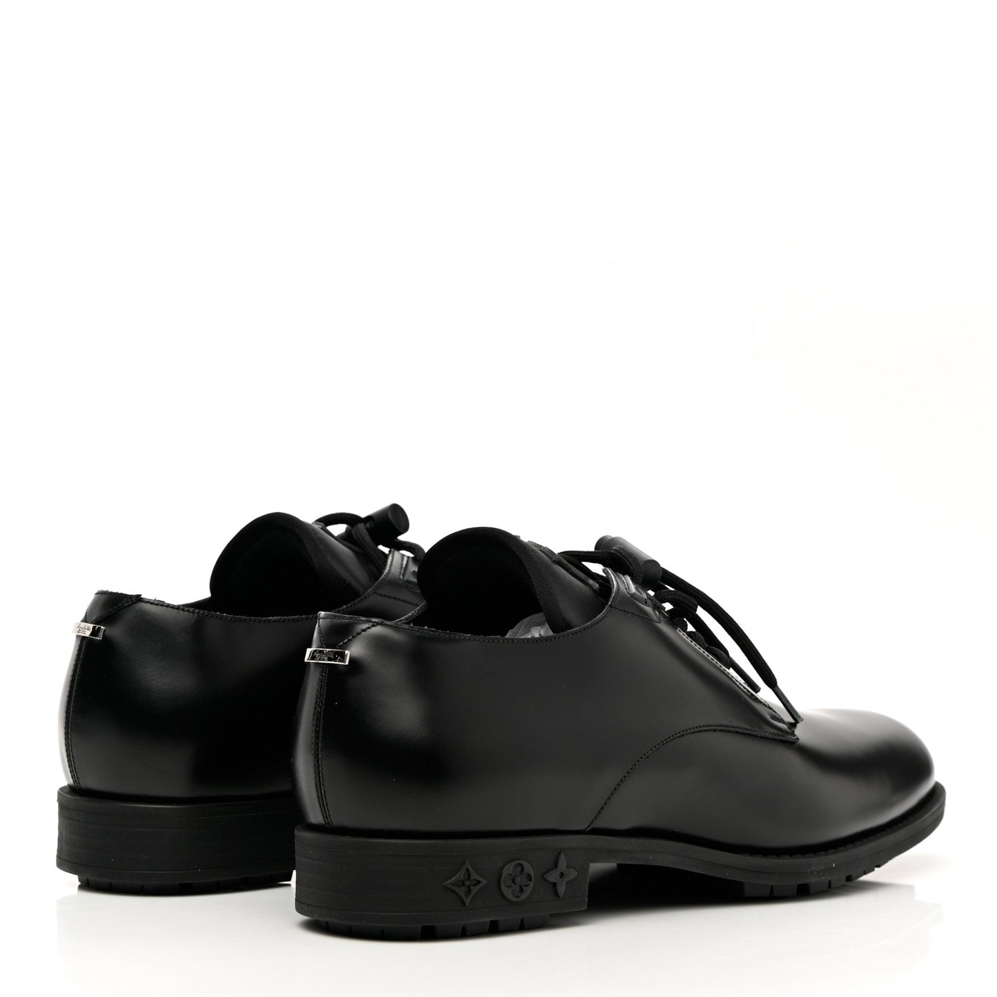 Calfskin Mens Formal Derby Shoes 8 Black