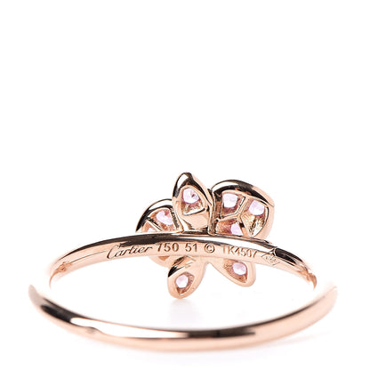 Cartier 18K Pink Gold Diamond Pink Sapphire Caresse D'Orchidees Par Ring 51 5.75 5 of 5