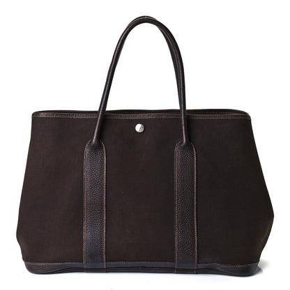 Hermes Toile Negonda Garden Party Tote 36 MM Chocolate 1 of 15