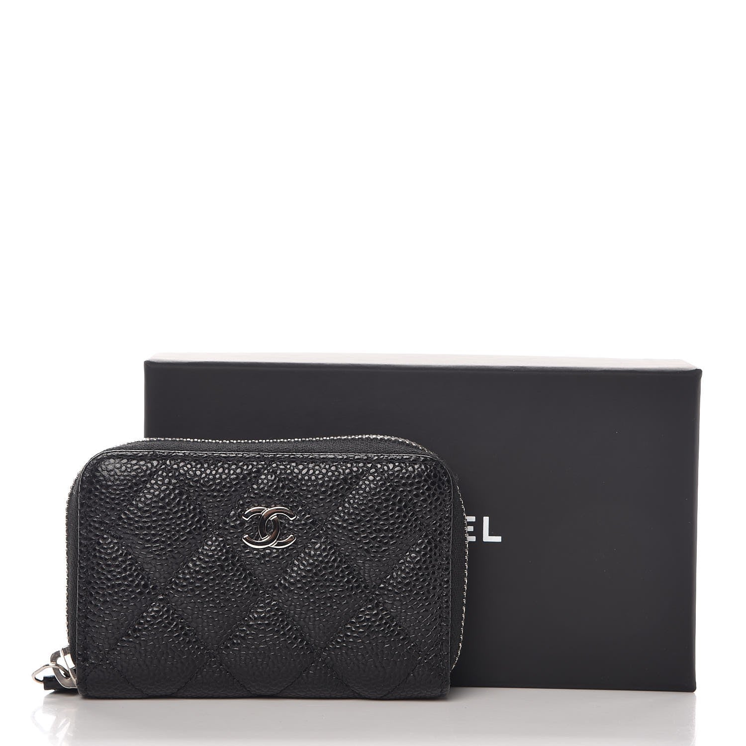 Chanel Caviar Quilted Zip Coin Purse Black 8 of 8