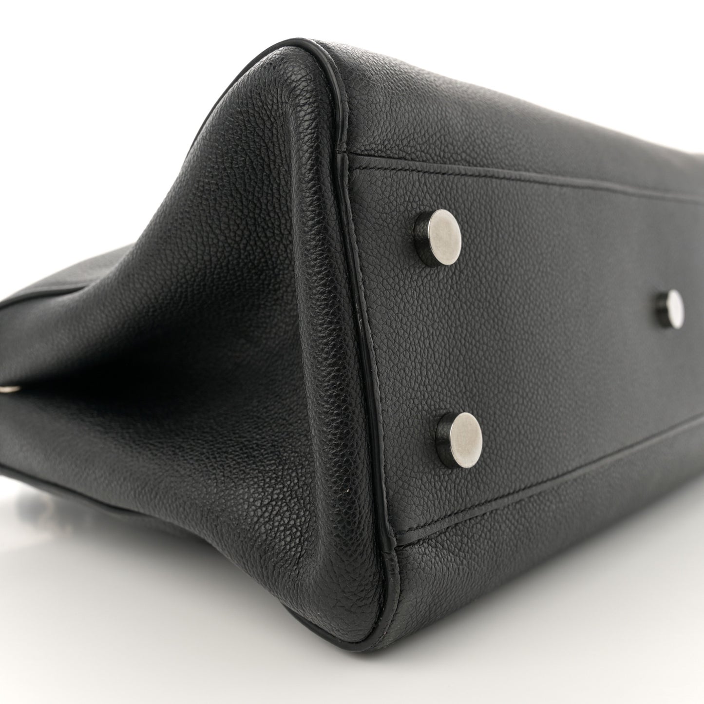 Grained Calfskin Medium Cabas Rive Gauche Black