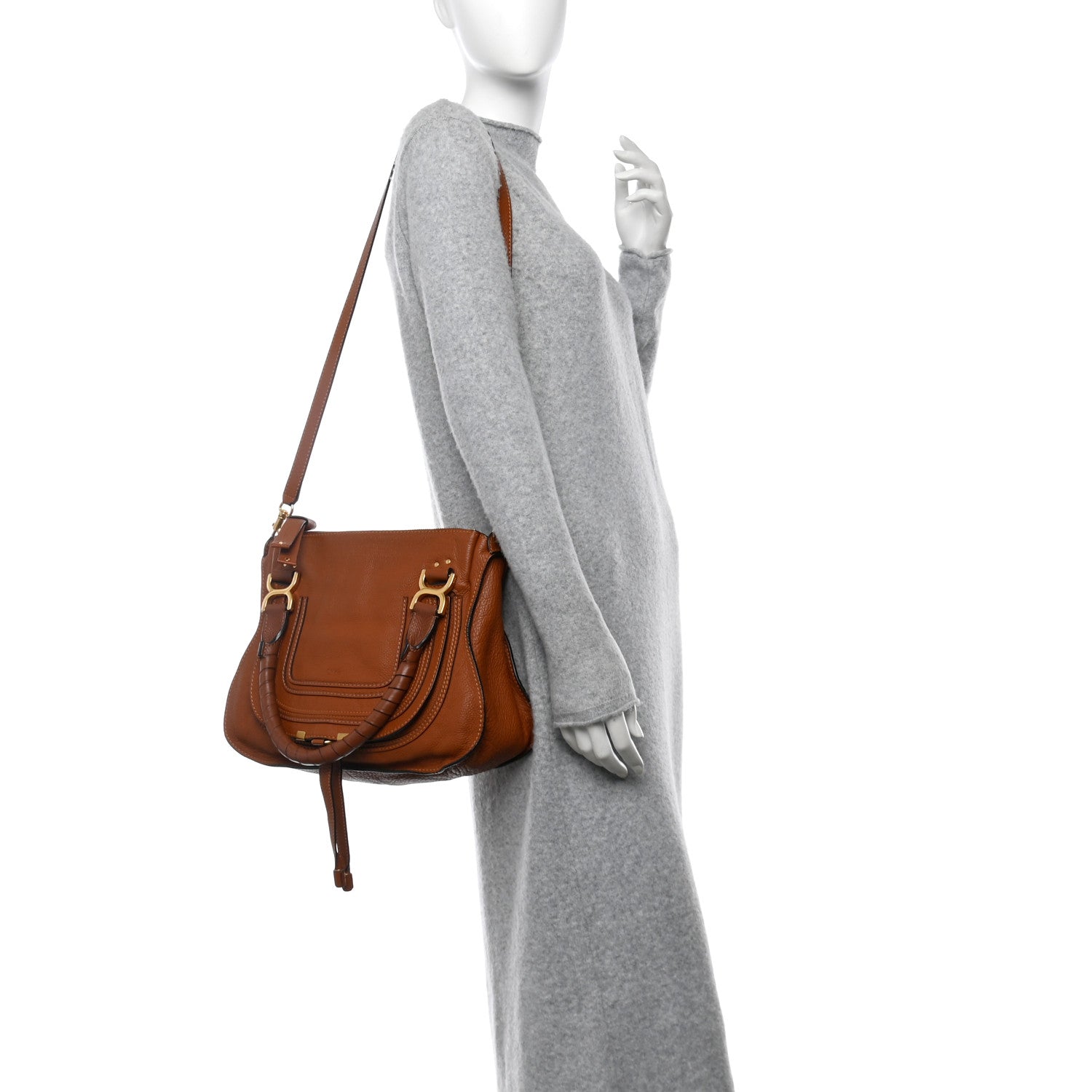 Chloe Calfskin Medium Marcie Satchel Tan 2 of 13