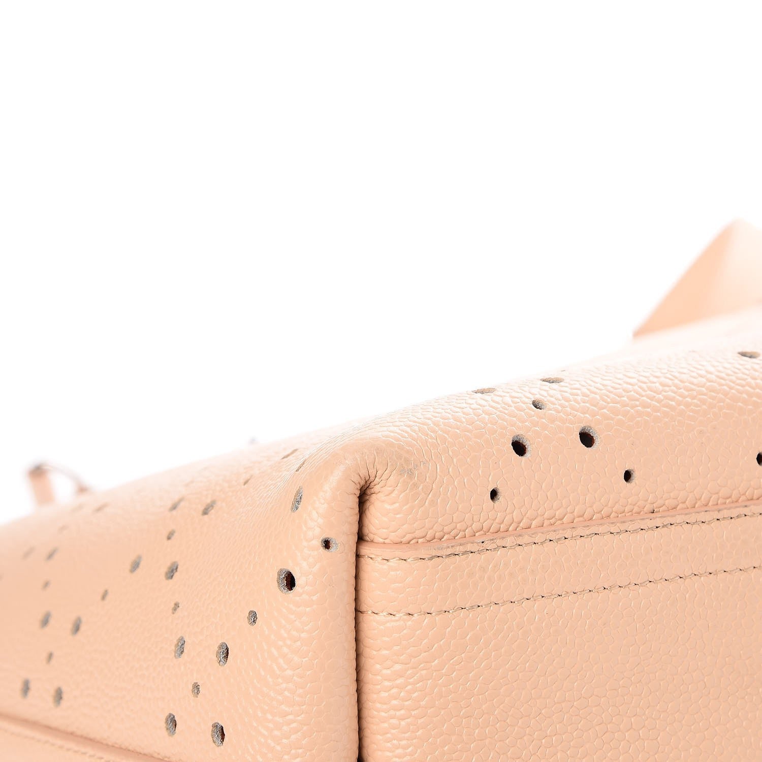 Chanel Perforated Grained Calfskin Small Shopping Tote Light Coral 12 of 13