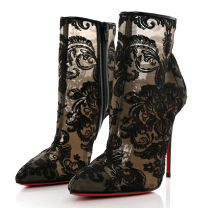 Christian Louboutin Lace Gipsybootie 100 Ankle Boots 38 Black 3 of 7