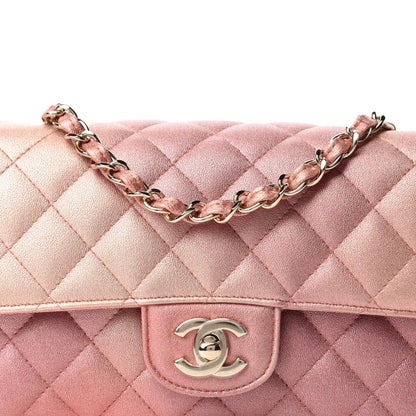 Chanel Metallic Lambskin Quilted Ombre Mini Rectangular Flap Pink 10 of 10