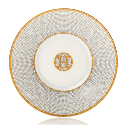 Hermes Porcelain Mosaique Au 24 Platine Tea Cup And Saucer Gold 4 of 9
