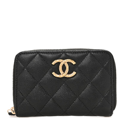 Chanel Caviar Quilted Zip Coin Purse Black 1 of 9