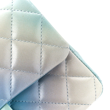 Chanel Lambskin Quilted Tie Dye Ombre Mini Rectangular Flap Blue Multicolor 12 of 14