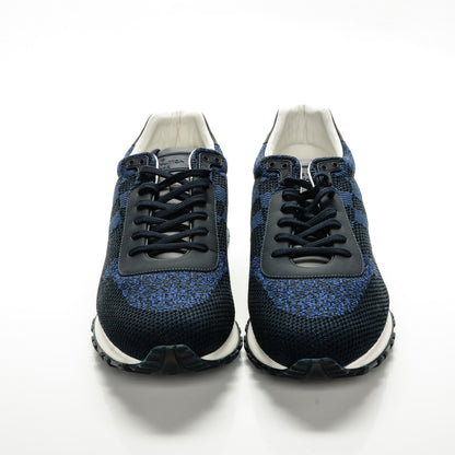 Louis Vuitton Calfskin Damier Run Away Sneakers 12 Pacific Blue 2 of 7