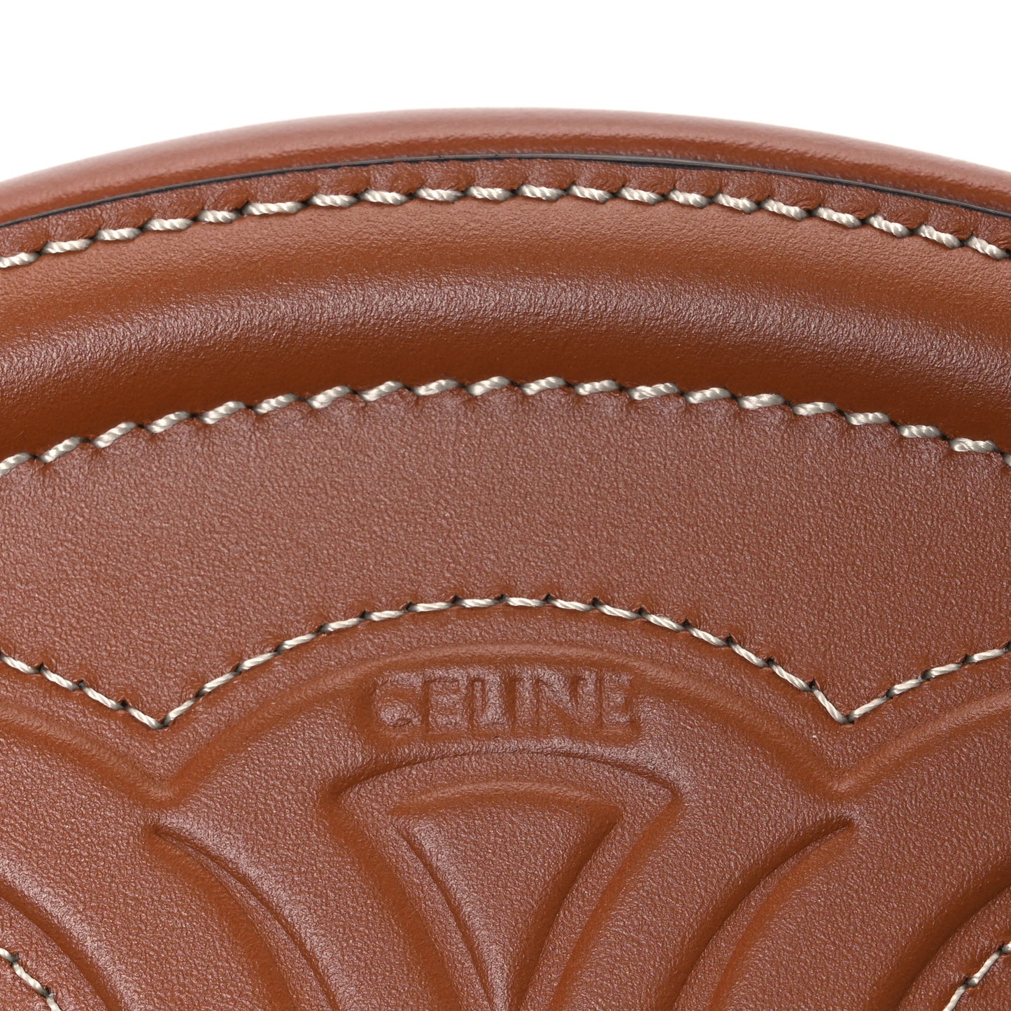 Smooth Calfskin Cuir Small Triomphe Oval Crossbody Purse Tan