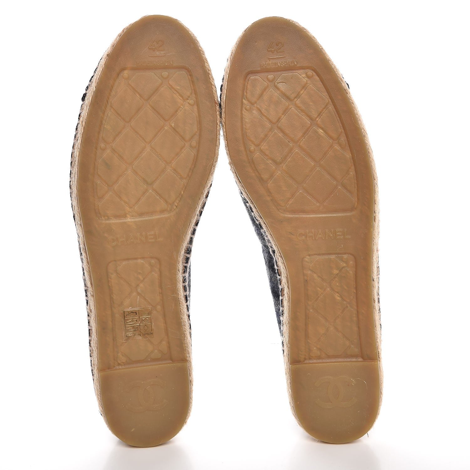 Chanel Flannel CC Espadrilles 42 Dark Grey Black 9 of 12