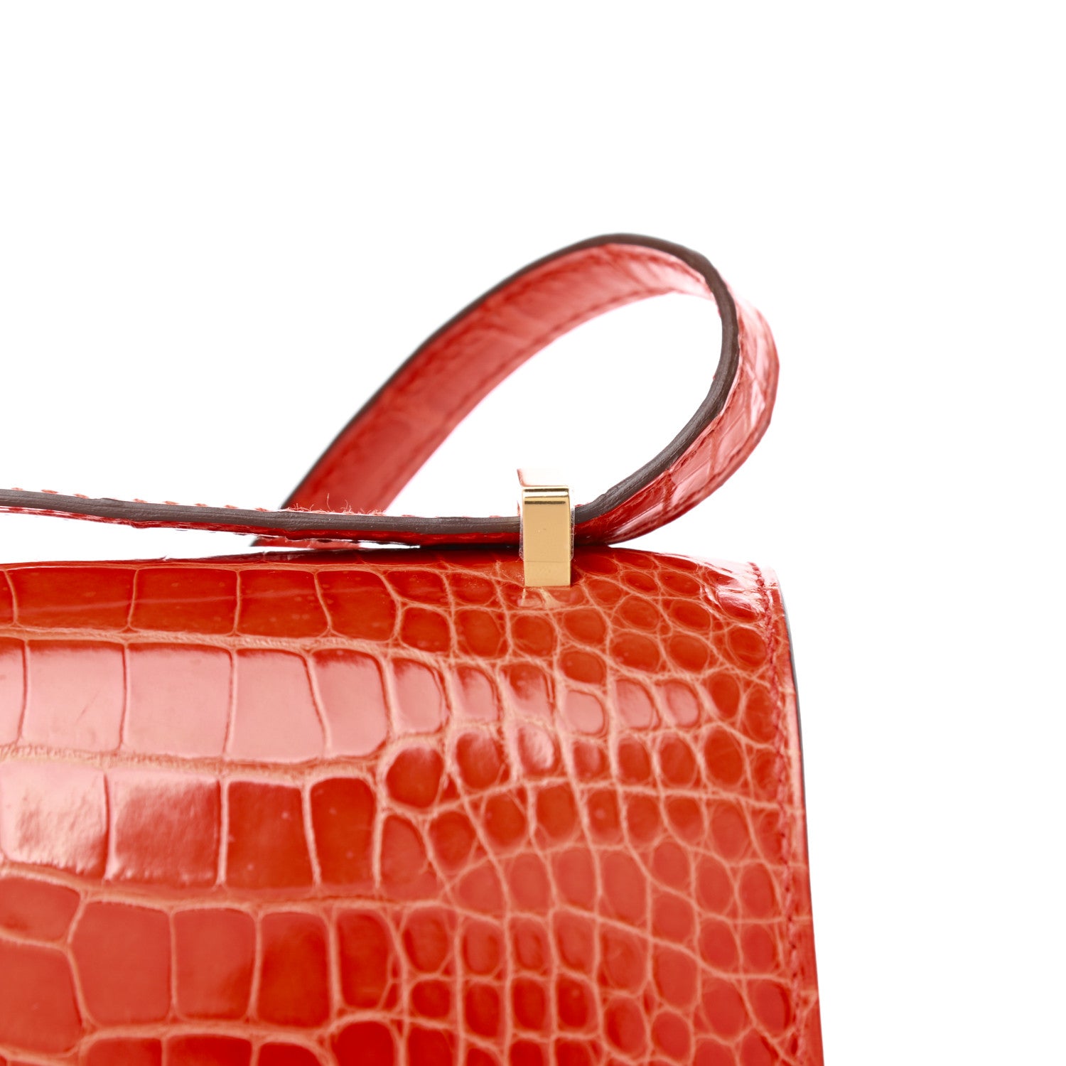 Hermes Shiny Alligator Constance 18 Orange Poppy 16 of 18