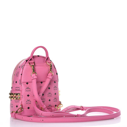MCM Visetos Side Stud X-Mini Stark Backpack Pink 3 of 13