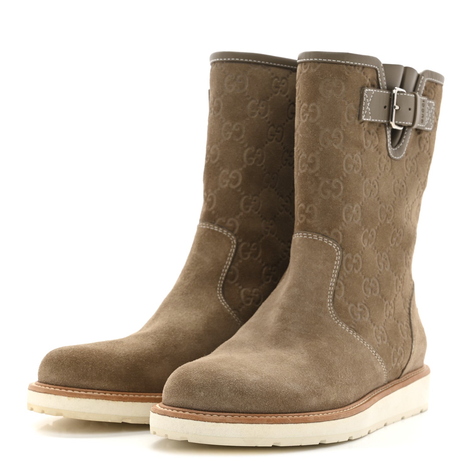 Gucci Suede Microguccissima Boots 37.5 Brown 4 of 9