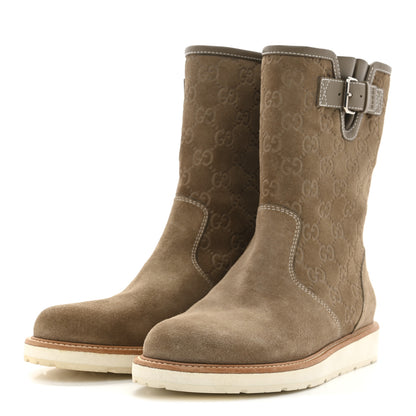 Gucci Suede Microguccissima Boots 37.5 Brown 4 of 9