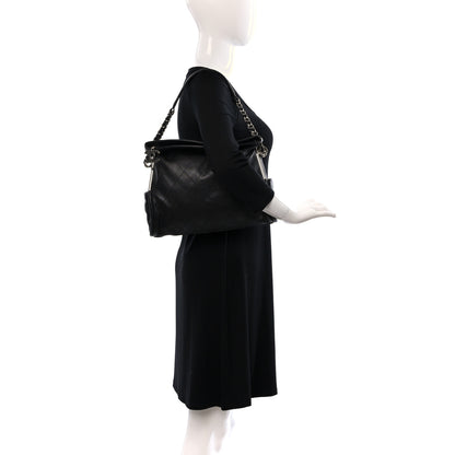 Chanel Lambskin Stitched Medium Ultimate Soft Tote Black 2 of 12