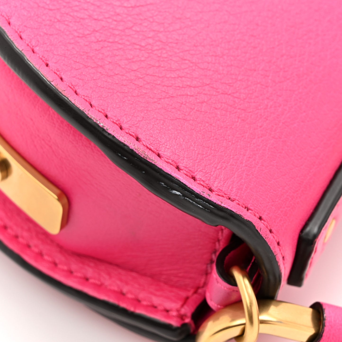 Calfskin Small Nile Bracelet Minaudiere Bag Fuchsia Rose