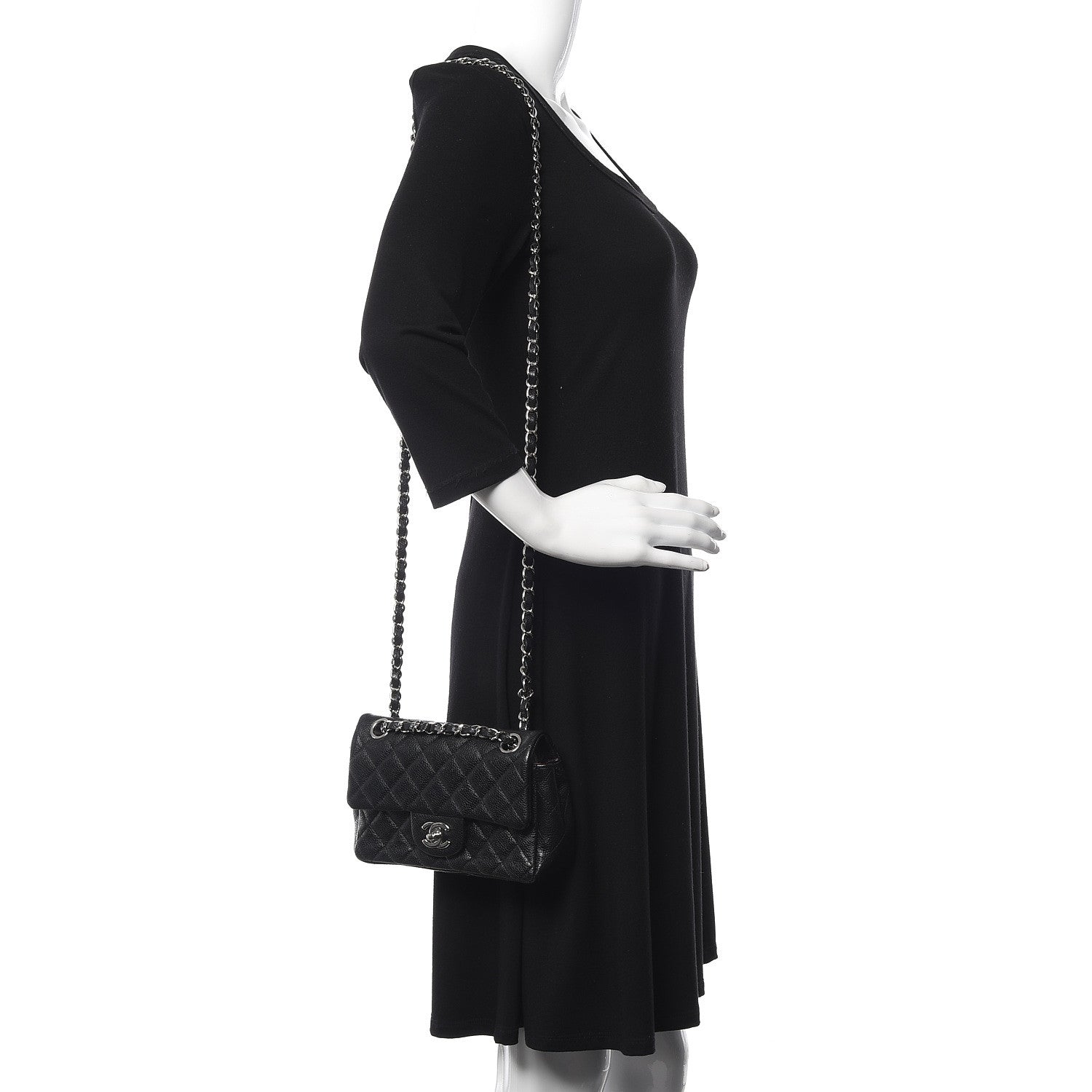 Chanel Caviar Quilted Mini Rectangular Flap Black 2 of 11