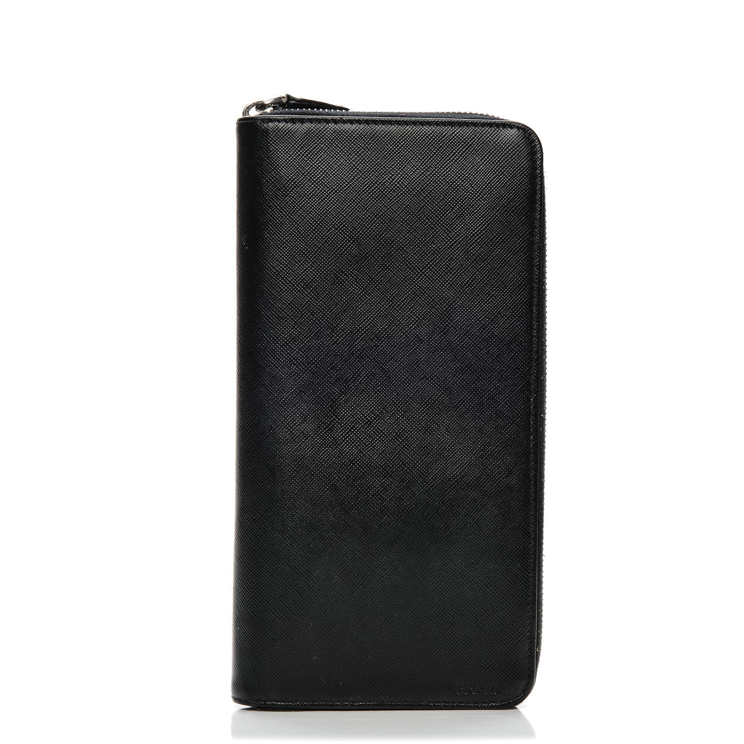 Prada Saffiano Large Zip Around Travel Wallet Nero Black 1 of 10
