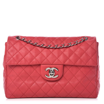 Chanel Washed Caviar Quilted Maxi Single Flap Fuchsia 1 of 10