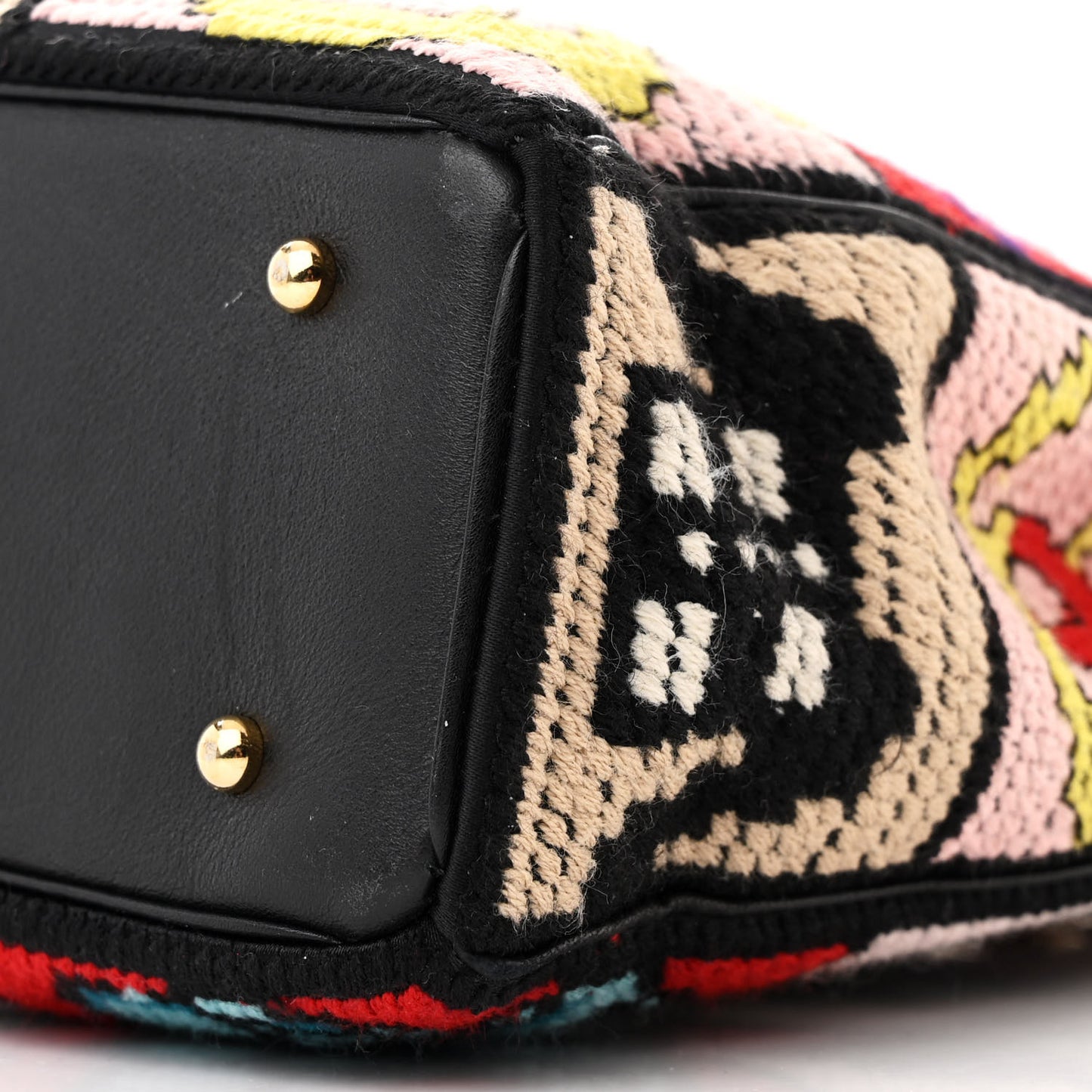 Needlepoint Precious Symbols Shoulder Bag Black
