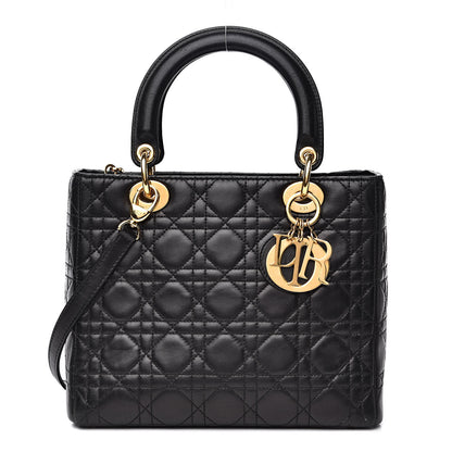 Christian Dior Lambskin Cannage Medium Lady Dior Black 1 of 18