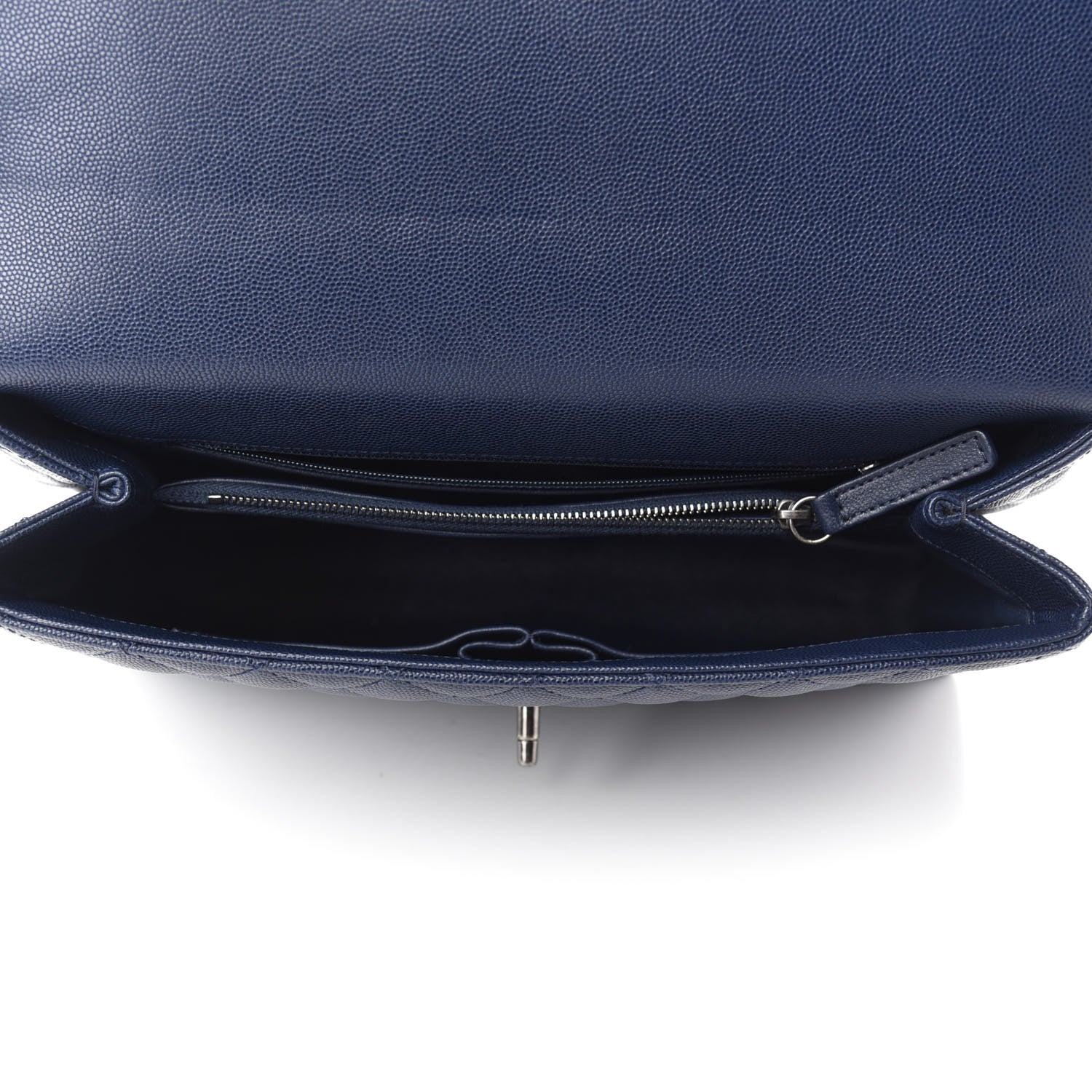 Chanel Caviar Lizard Quilted Medium Coco Handle Flap Navy 5 of 12