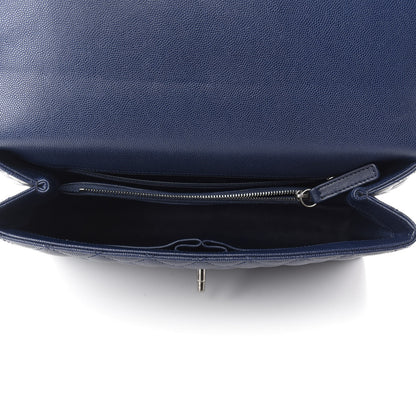 Chanel Caviar Lizard Quilted Medium Coco Handle Flap Navy 5 of 12
