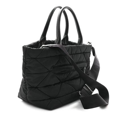 Prada Re-Nylon Nappa Triangle Quilted Padded Small Double Handled Zip Tote Black 3 of 9