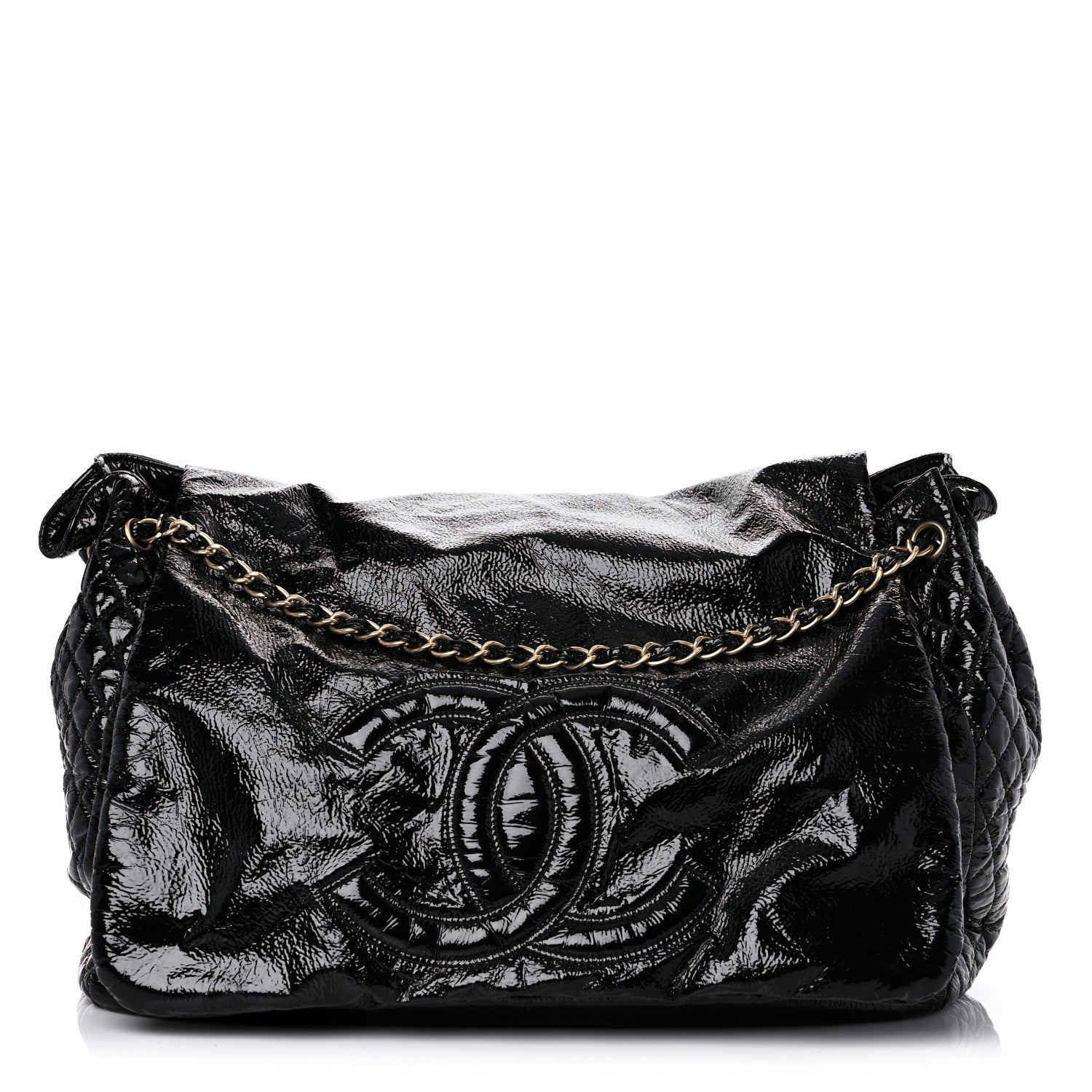 Chanel Vinyl XL Rock and Chain Flap Black 1 of 16