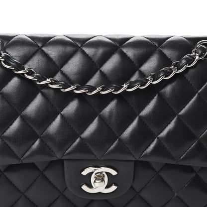 Chanel Lambskin Quilted Medium Double Flap Black 14 of 14