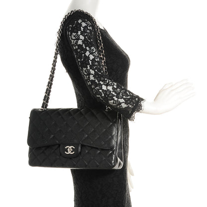 Chanel Caviar Quilted Jumbo Double Flap Black 2 of 9