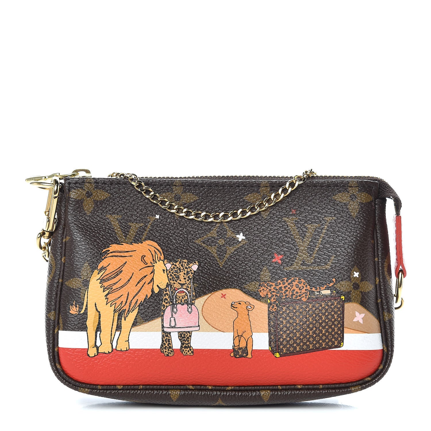 Louis Vuitton Monogram 2018 Christmas Animation Mini Cats Pochette Accessories 1 of 11