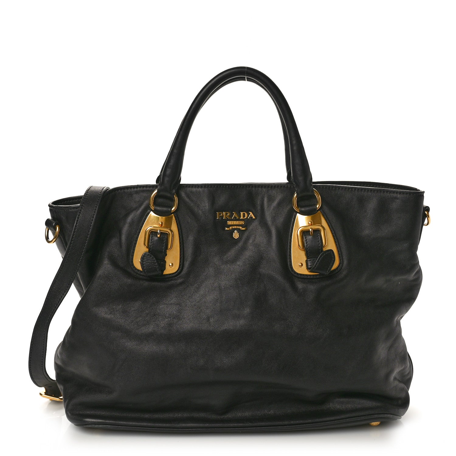 Prada Soft Calfskin Shopping Tote Black 1 of 11