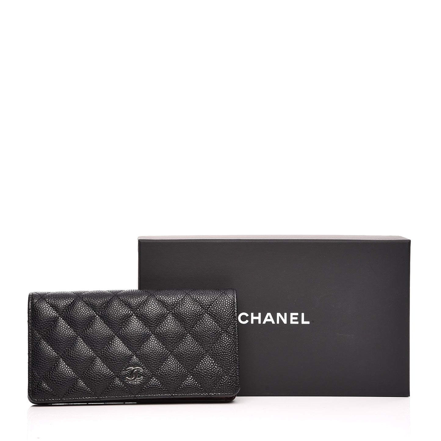Caviar Quilted Yen Wallet Black