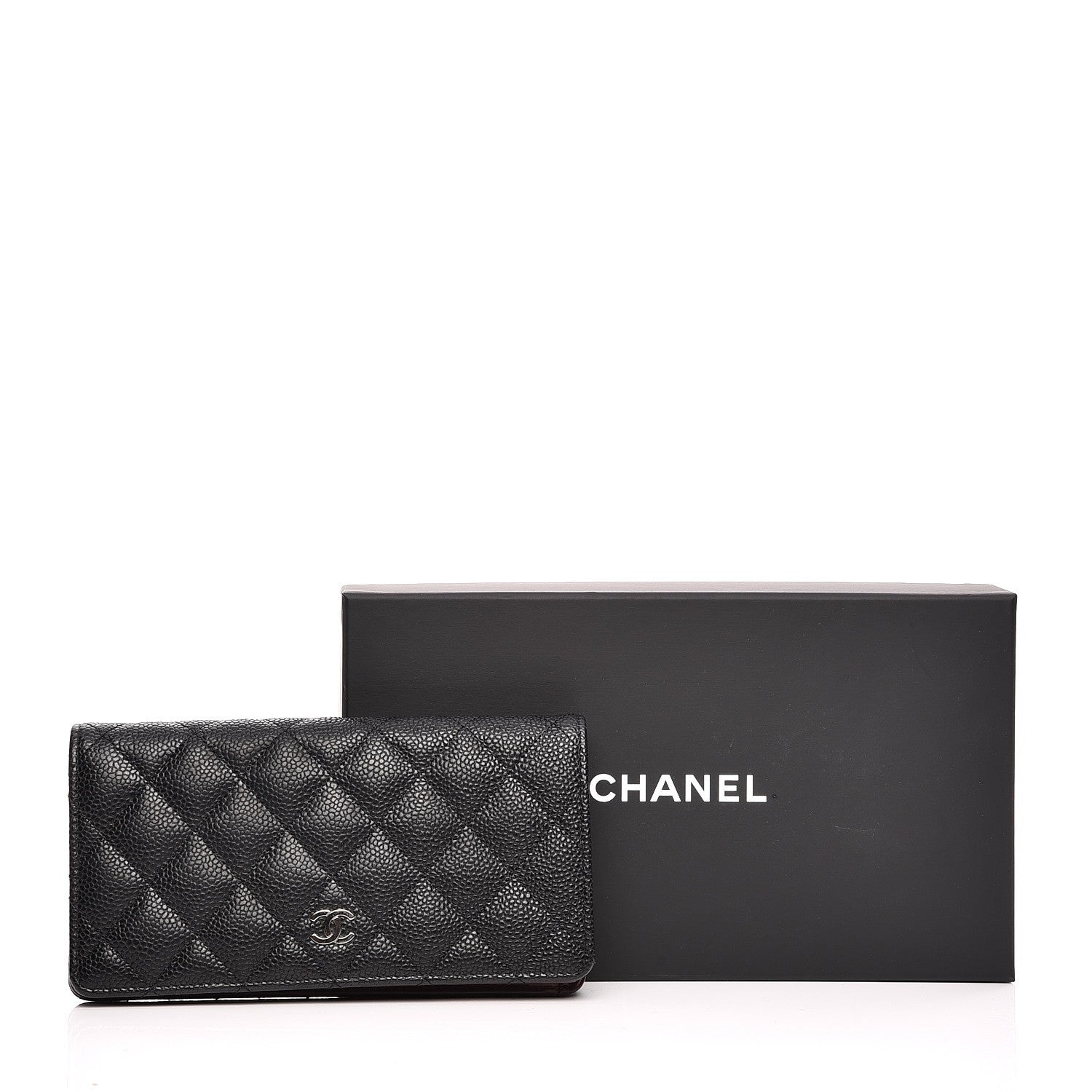 Chanel Caviar Quilted Yen Wallet Black 8 of 8