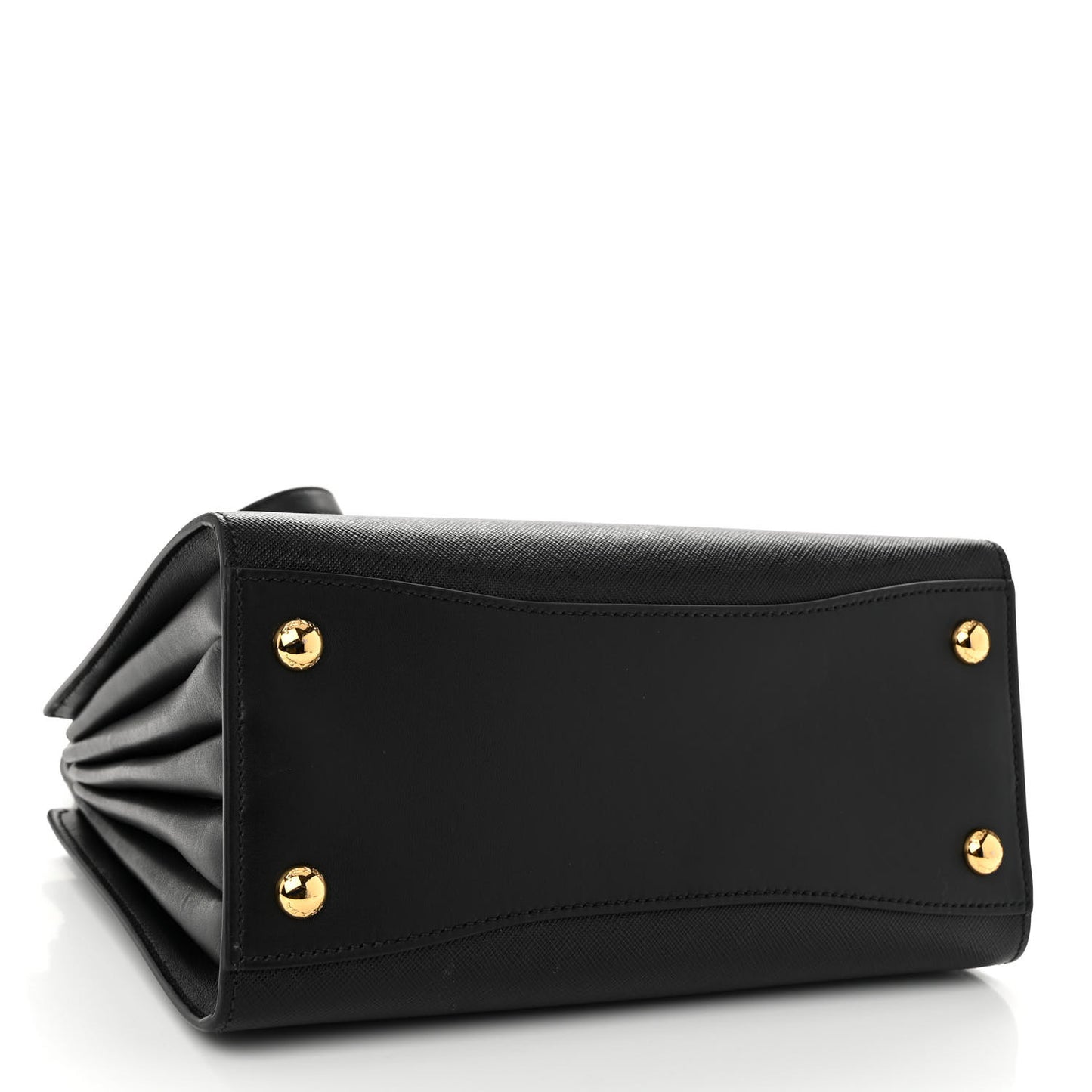 Saffiano City Calfskin Bibliothèque Top Handle Black