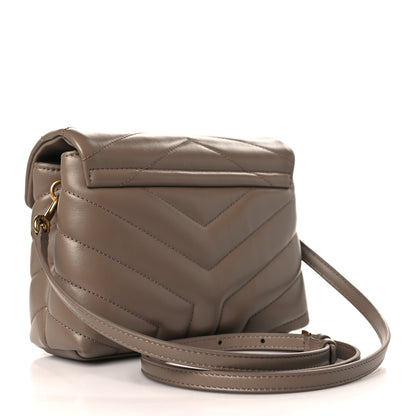 Saint Laurent Calfskin Y Quilted Monogram Toy Loulou Crossbody Bag Taupe 4 of 11